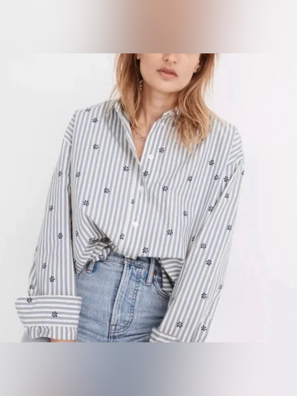 Madewell Floral Striped Button
Down Shirt size small